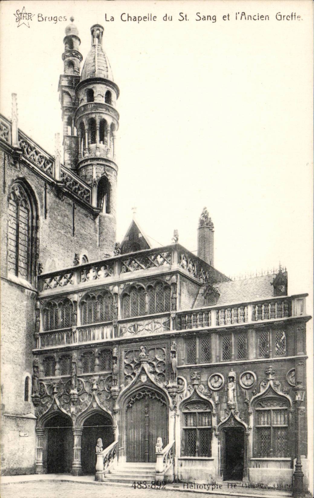 CPA Belgium Bruges the vault of St Blood and the old one grafts