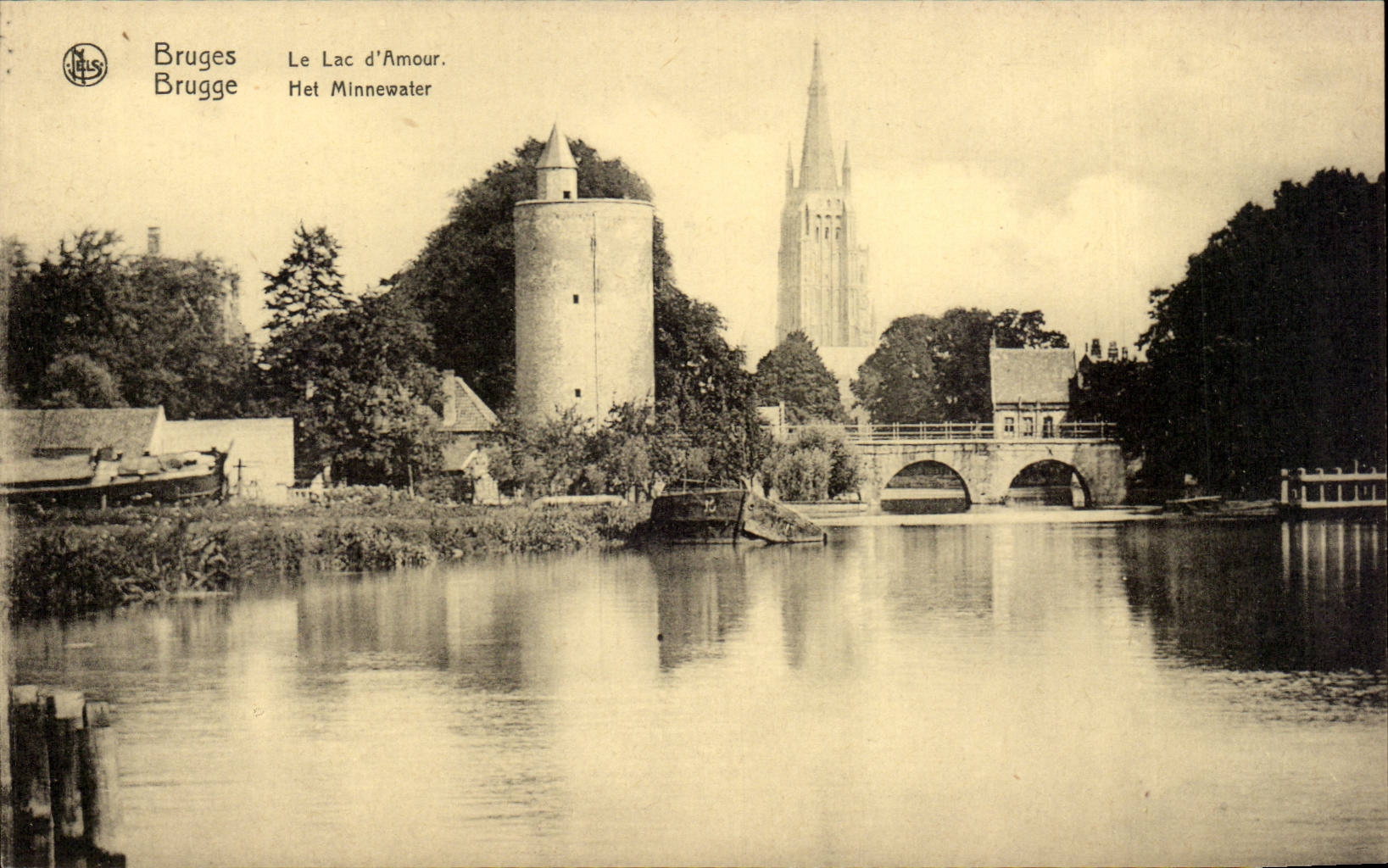 CPA Belgium Bruges the lake of love
