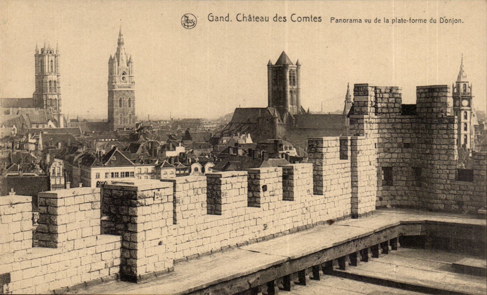 CPA Ghent Castle of the counts Panorama seen of the platform of the keep