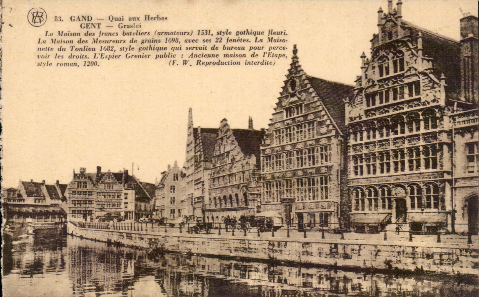 CPA Belgium Ghent Quay with grasses