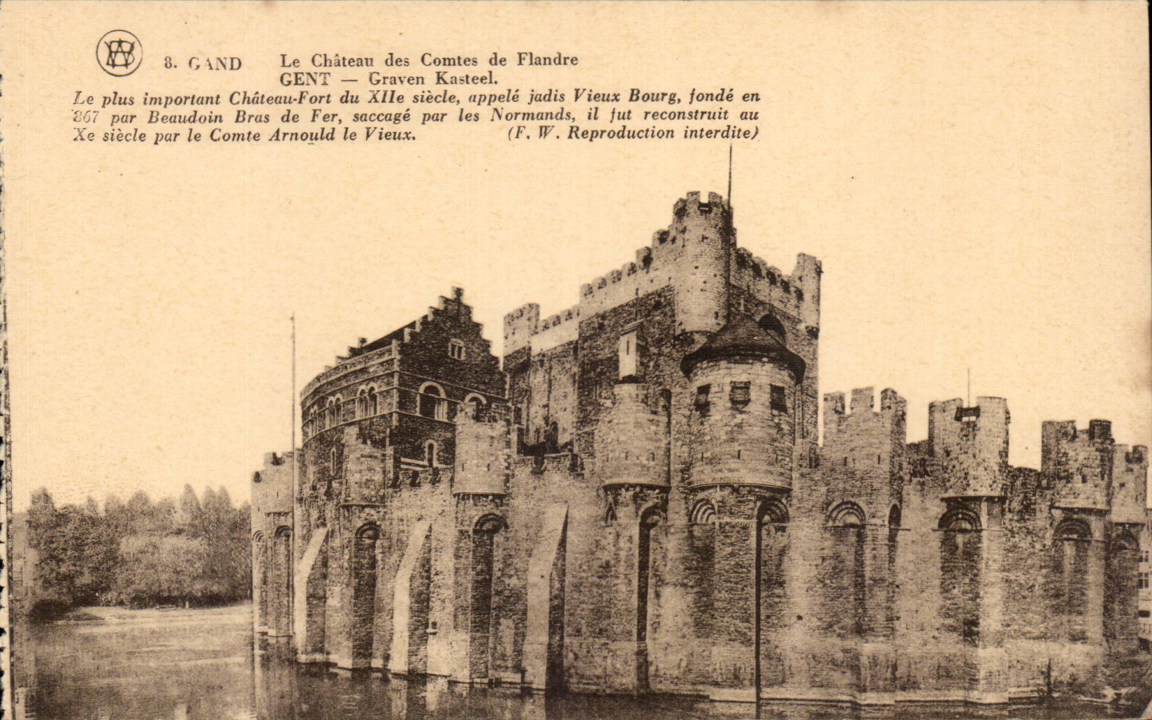 CPA Belgium Ghent the castle of the counts de Flandre