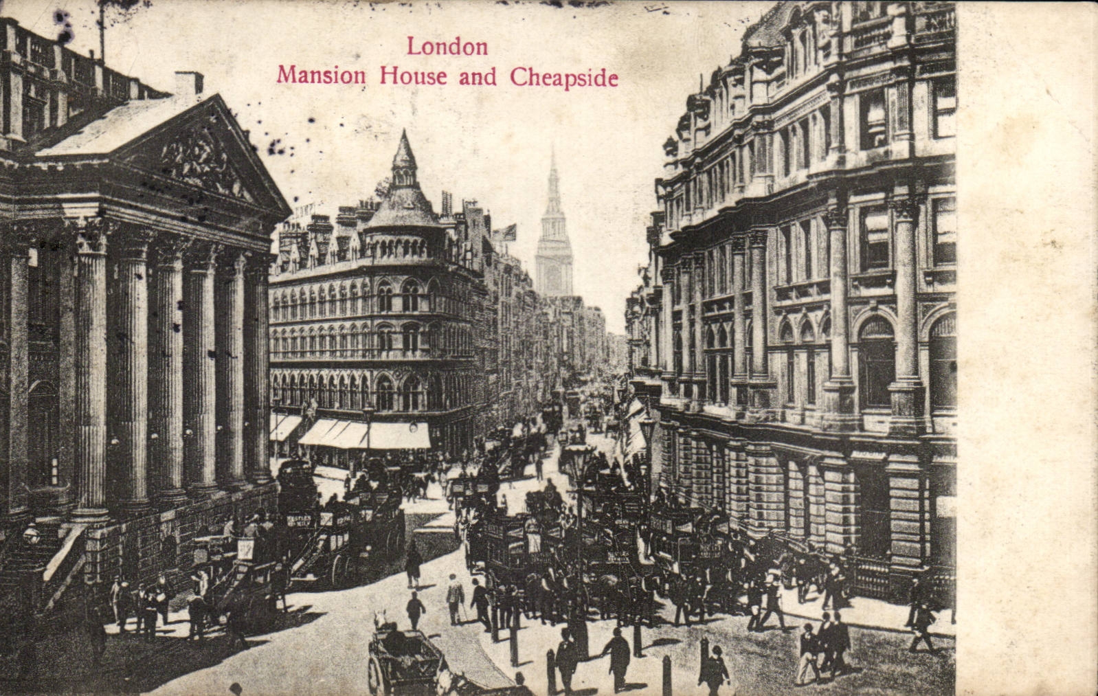 CPSM Great Britain London London Mansion house and Cheapside