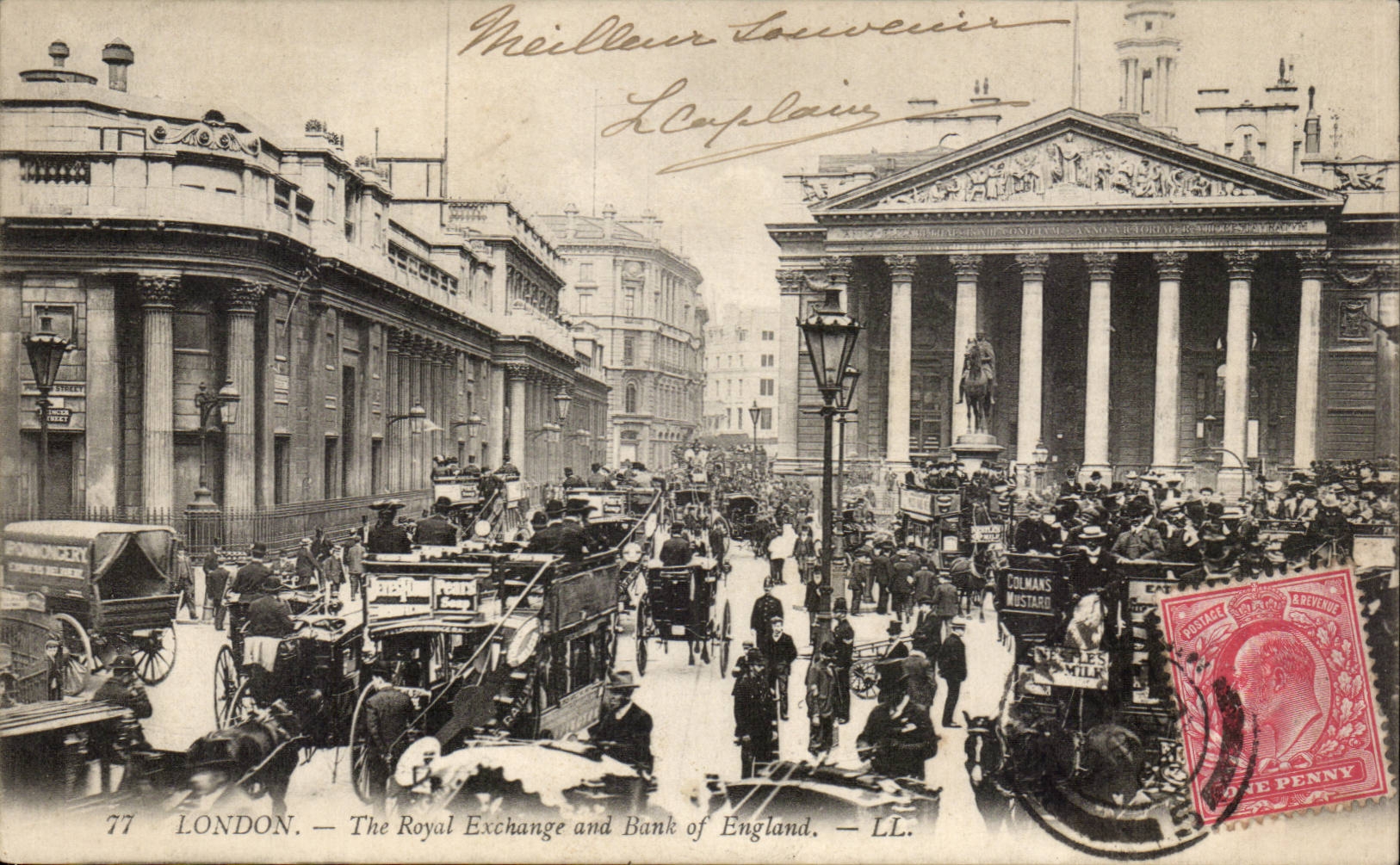 CPSM Great Britain London London The royal Exchange and Bank off England