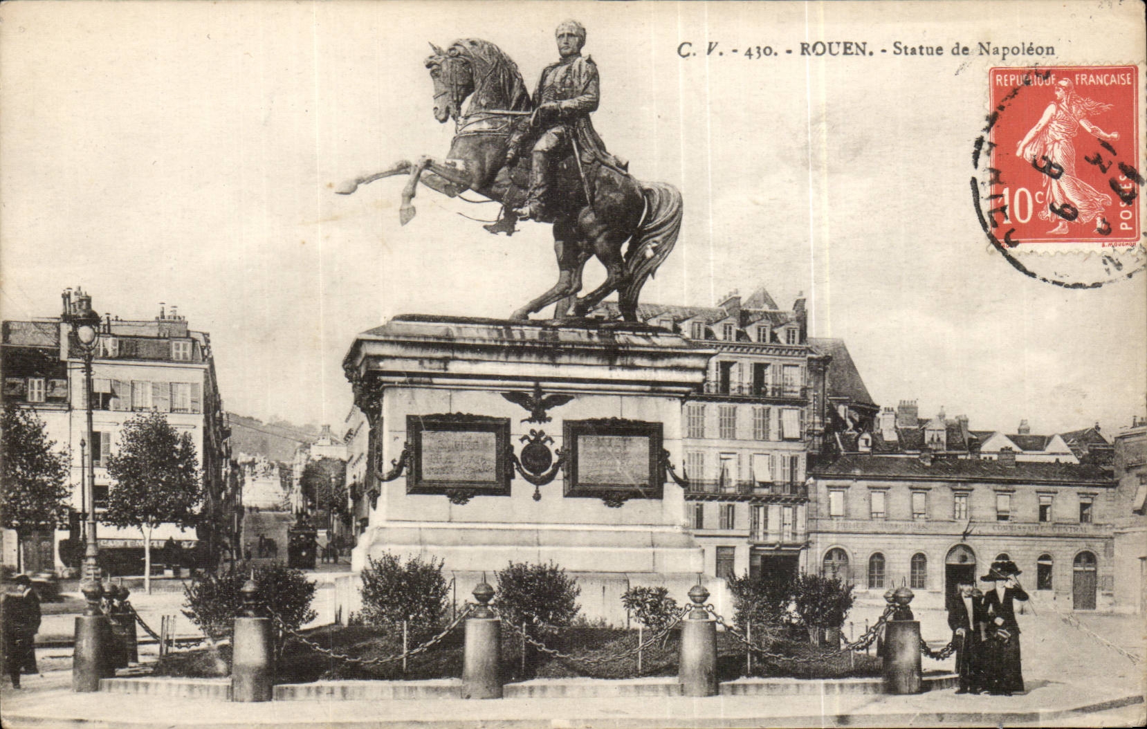 CPA Rouen Statue of Napoleon
