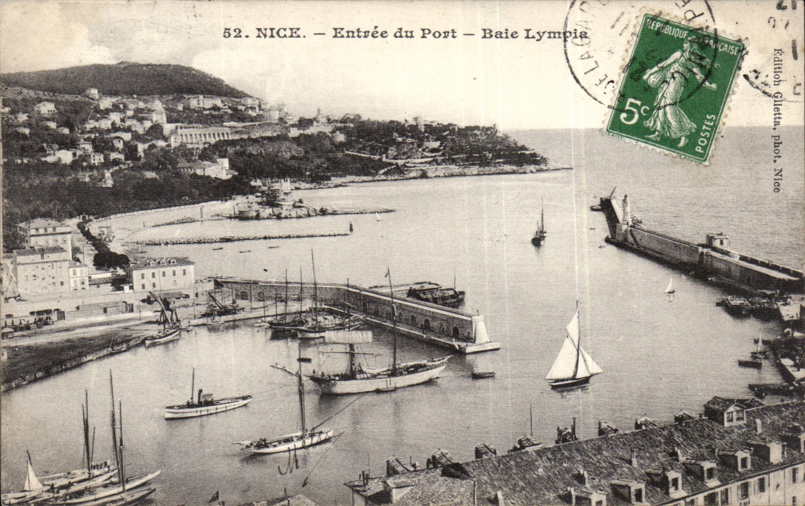 CPA Nizza Eingang der PortLympia Bucht