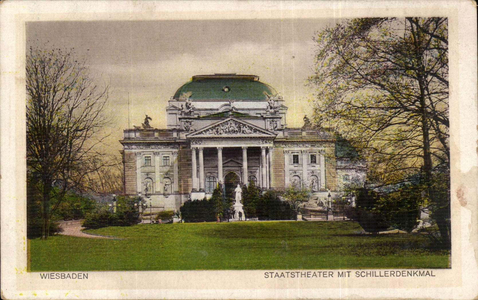 CPA Wiesbaden Staatstheatre setzte Schillerdenkmal