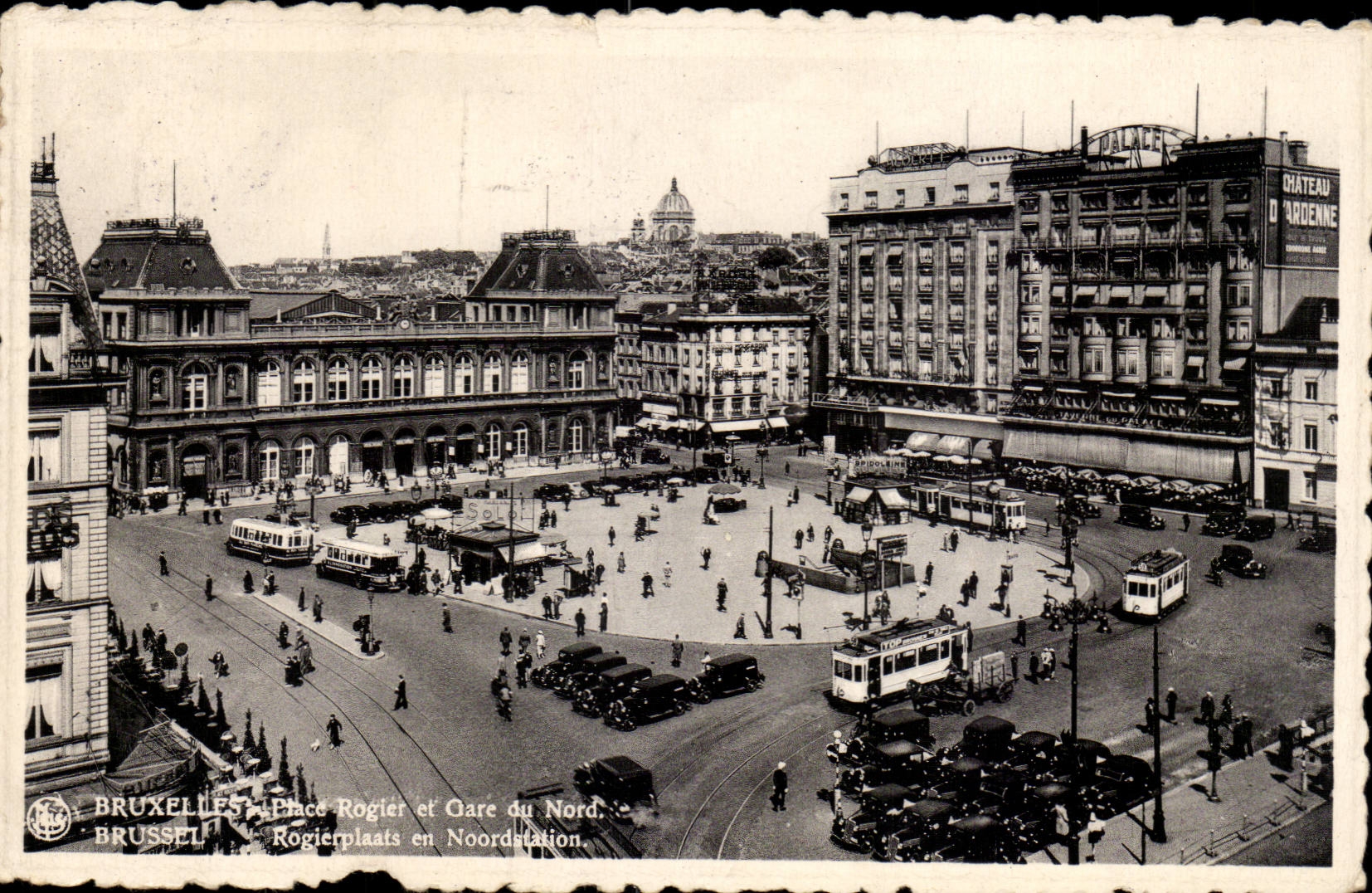 CPA Brussels Places Rogier and station of North