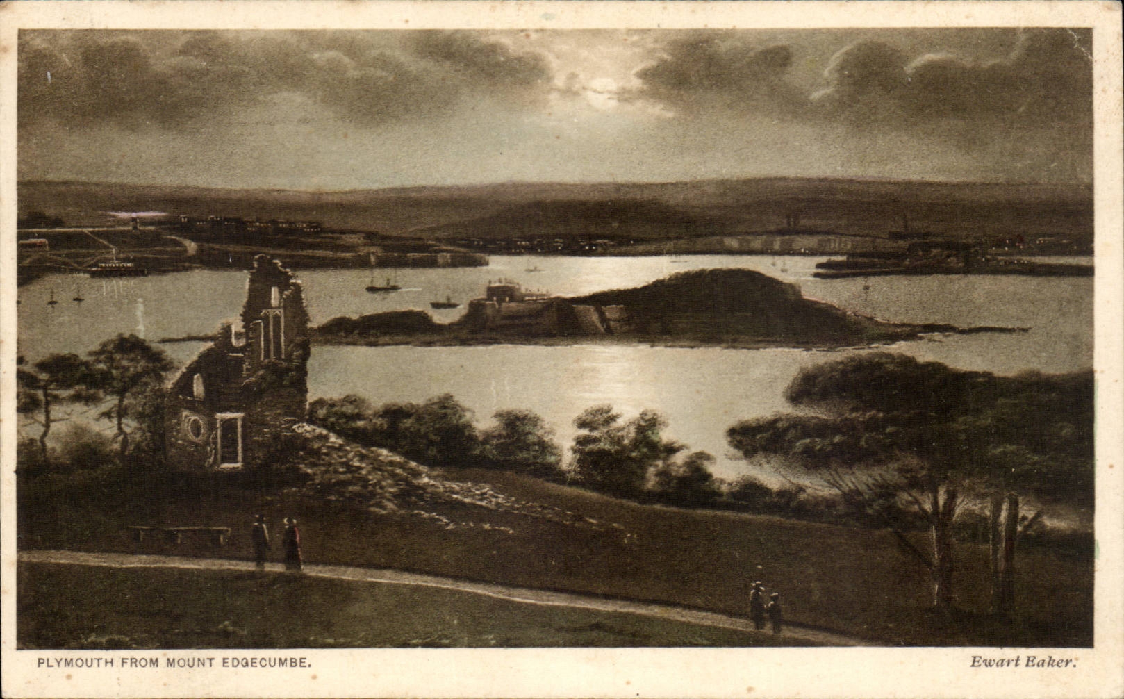 CPA Great Britain Plymouth from Mount Edgecumbe