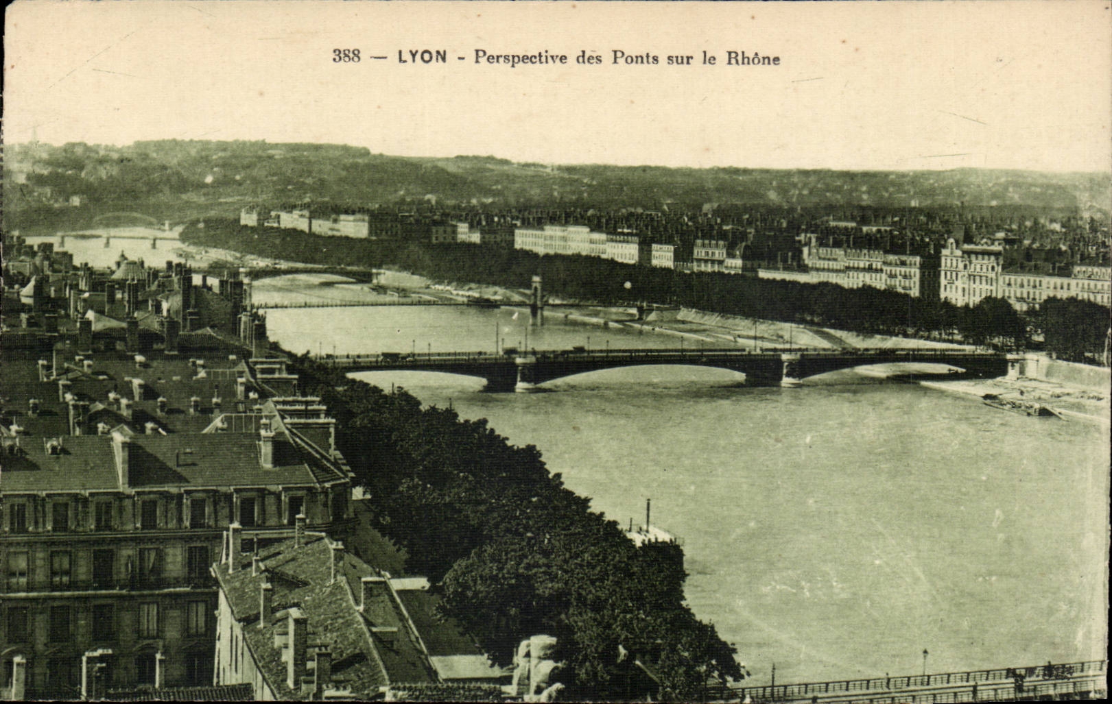 CPA Lyon View of the bridges on the Rhone