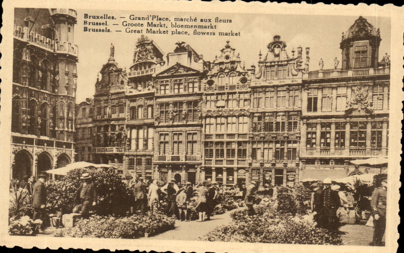 CPA Brussels Grand places Marche at the flowers