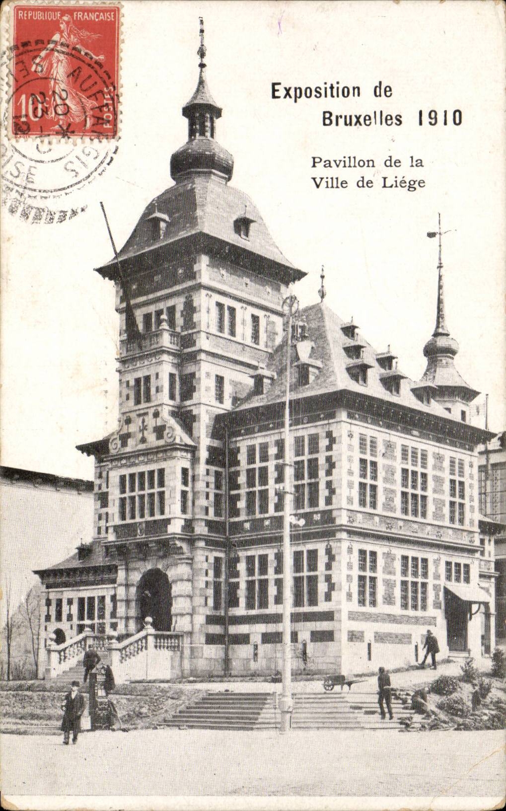 CPA Brussels Fair of 1910 House of the town of Liege
