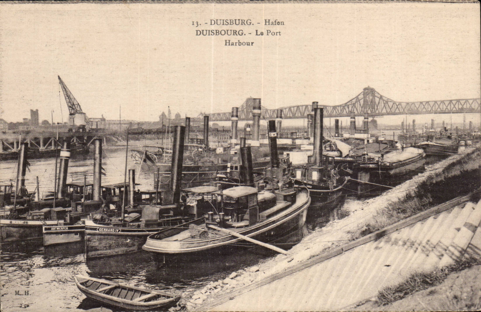 CPA Duisburg the port Boats
