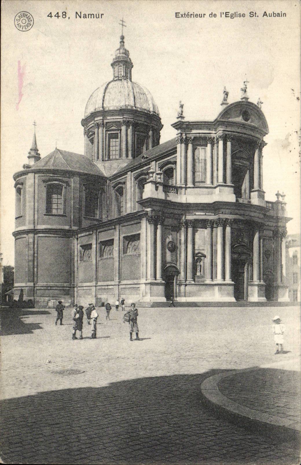 CPA Namur External of the church St aubain