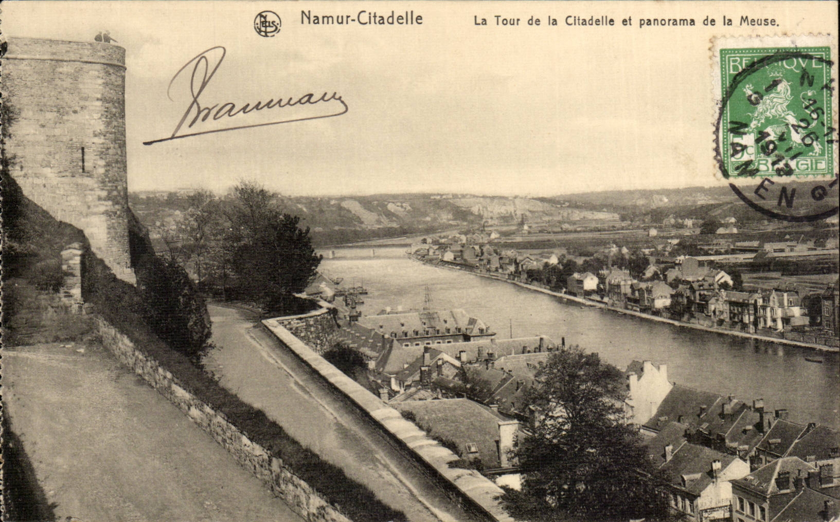CPA Namur citadel the tower of the citadel and panorama of the Meuse