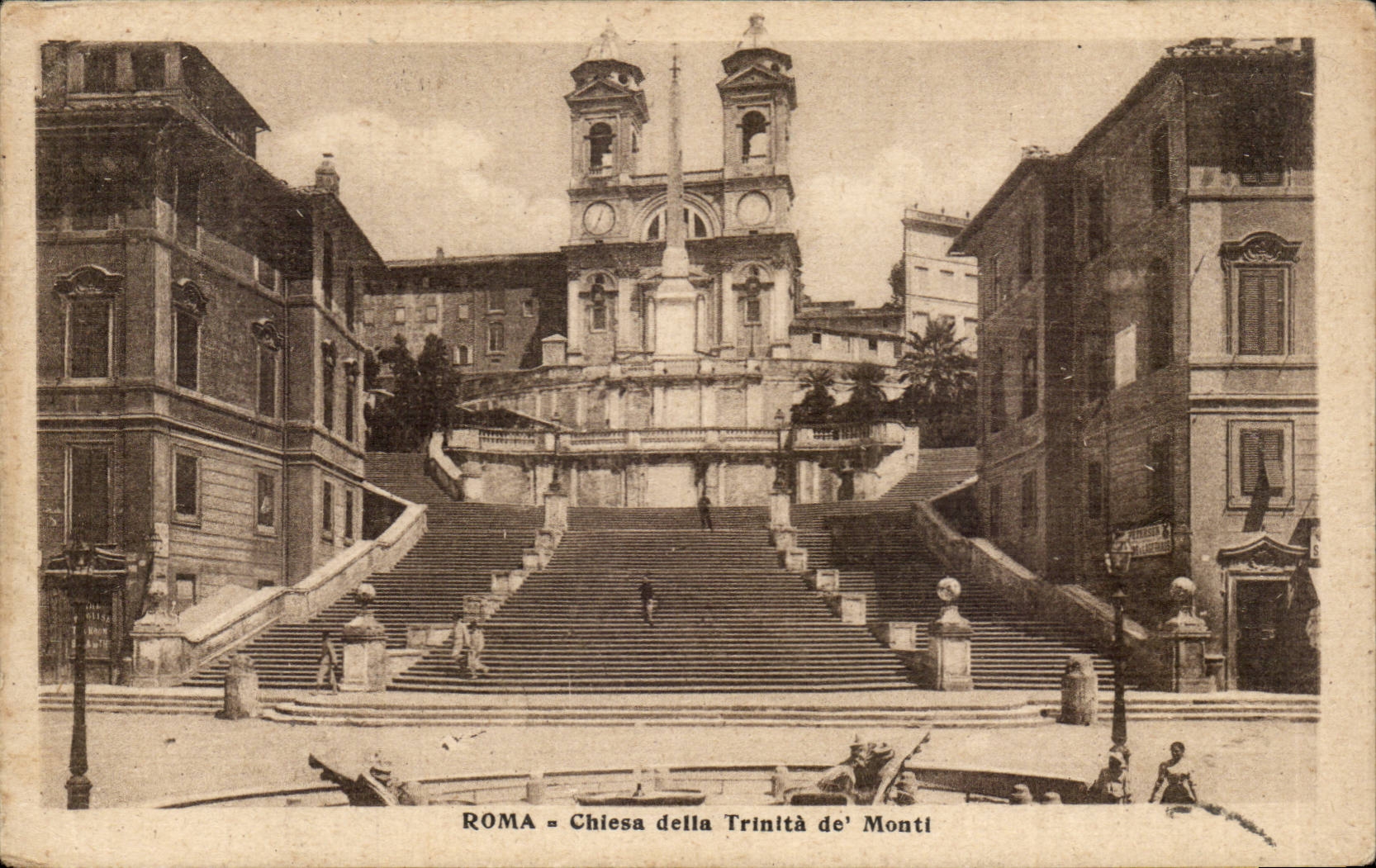 CPA Italy Italia Roma Chiesa della Trinita of Monti