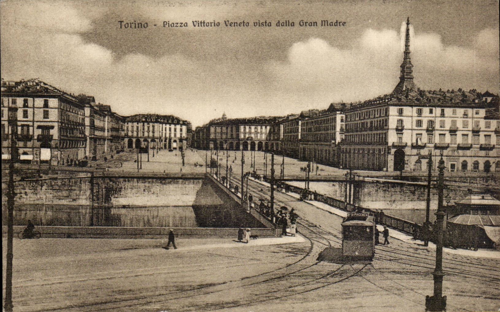 CPA Italie Italia Torino Piazza Vittorio Veneto vista della Gran Madre