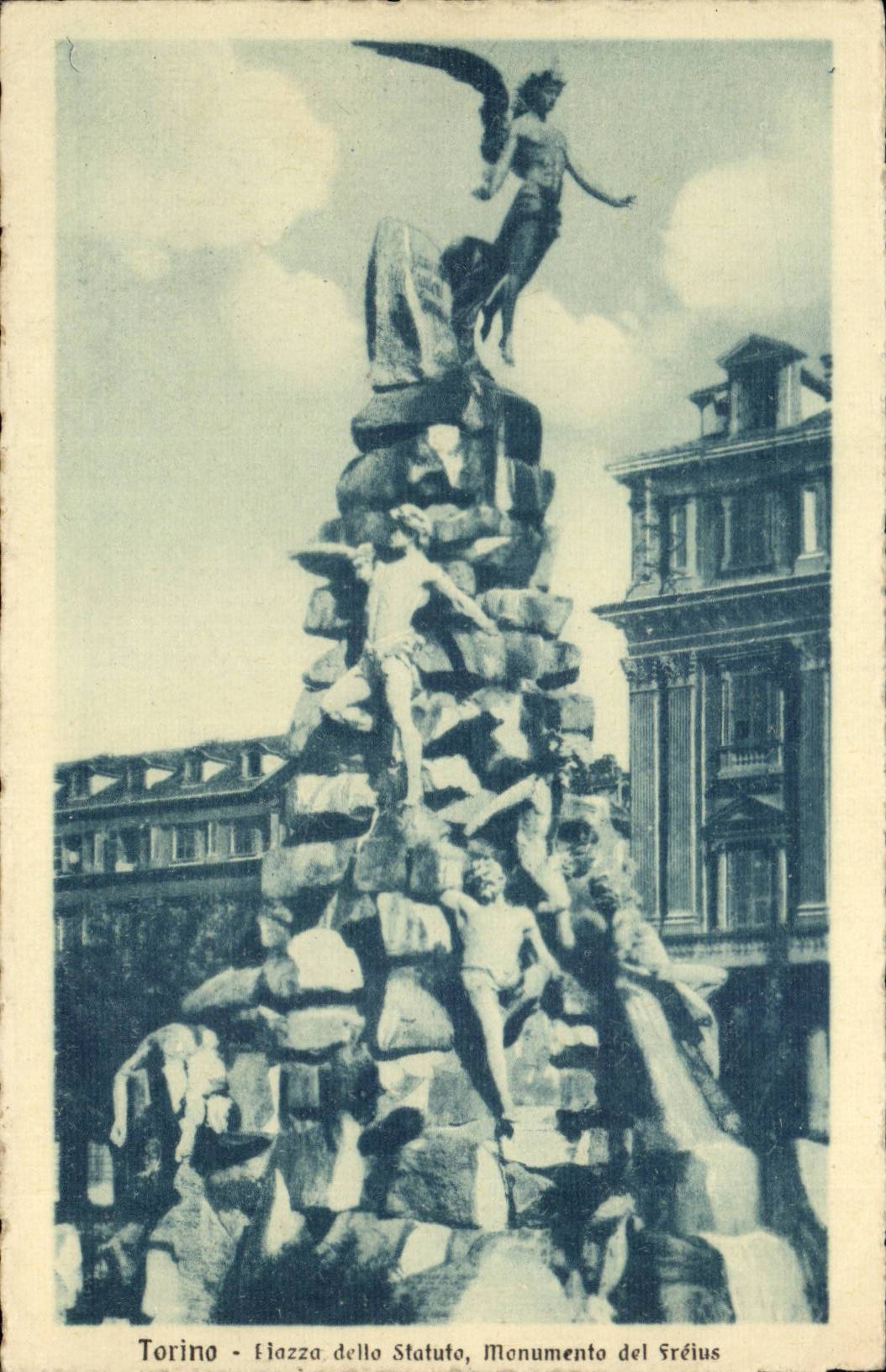 CPA Italie Italia Torino Plazza dello statuto Monumento del Frejus