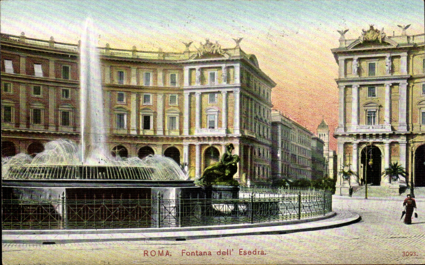 CPA Italy Italia Roma Fontana LED Esedra