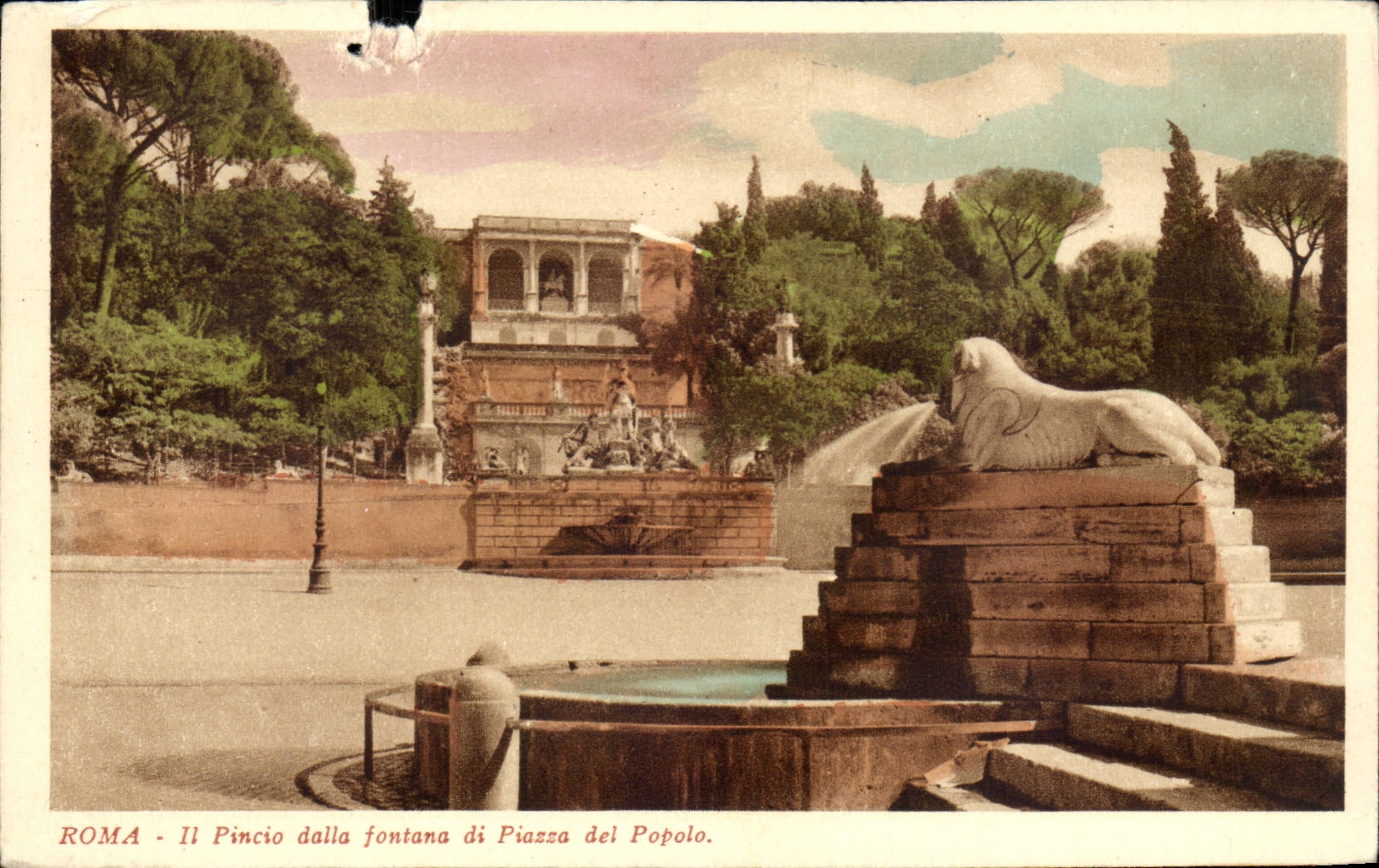 CPA Italy Italia Roma It Pincio rammed fontana di Piazza del Popolo