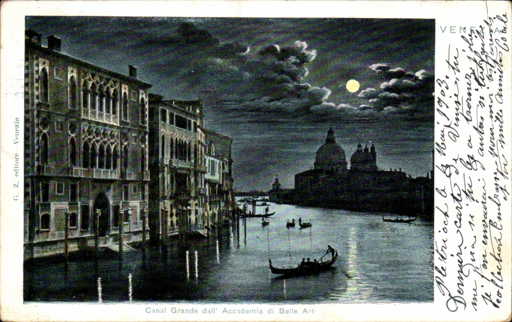 CPA Large Italy Italia Venezia Edge dall Academia di Belle Arti