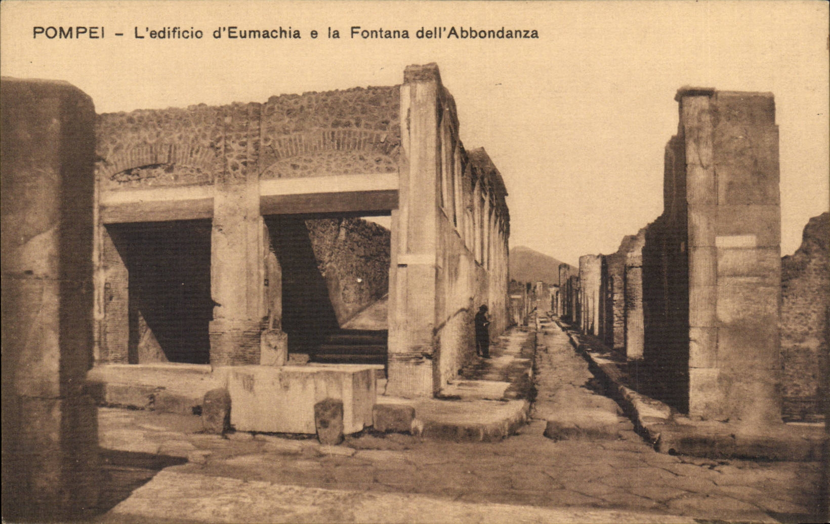 Italy Italia CPA the edifico of Eumachia E the fontana dell' abbondanza