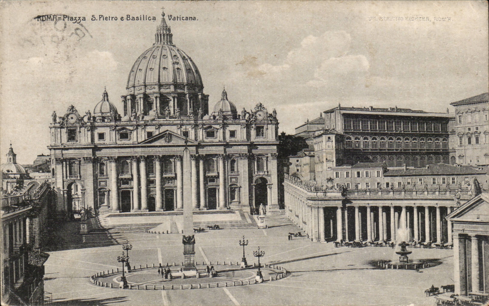 Italy Italia CPA Roma Piazza S Pietro E basilica Vaticano