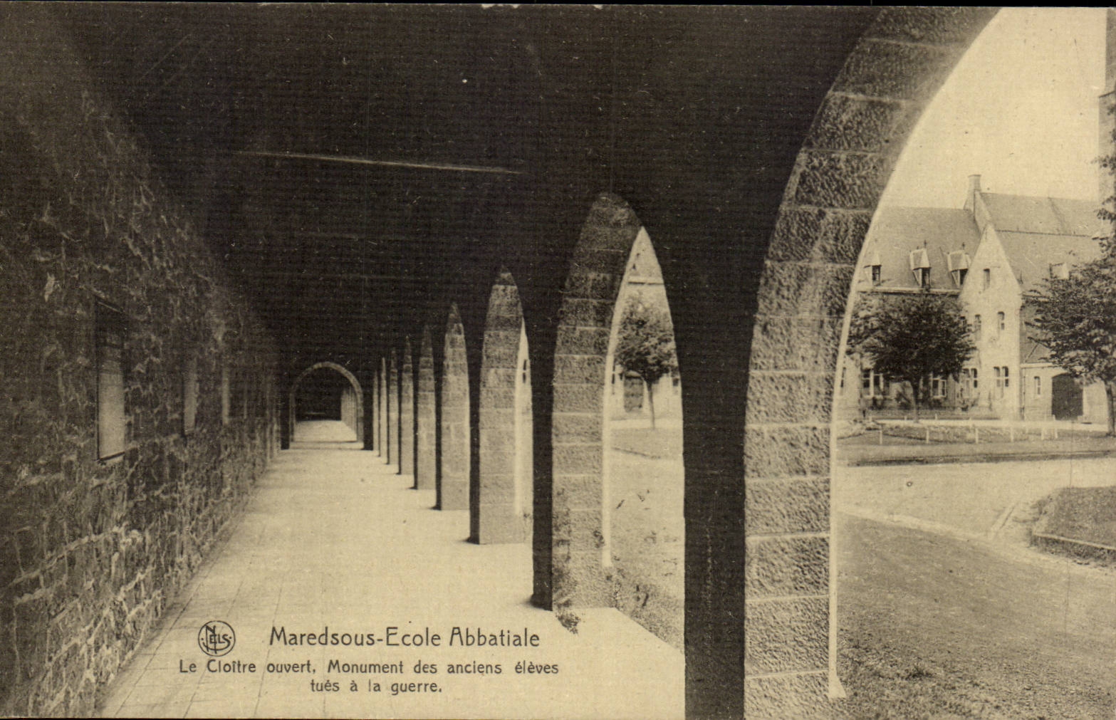Belgie Belgium CPA Maredsous abbey School Cloister