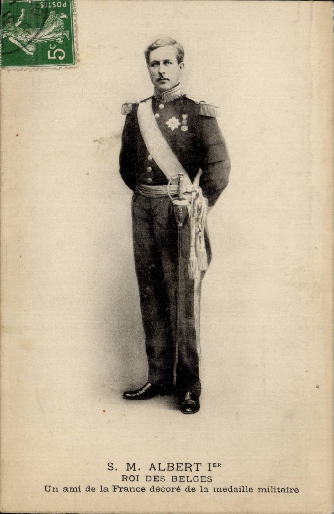 Belgium CPA SM Albert 1st King of the Belgians a friend of France
