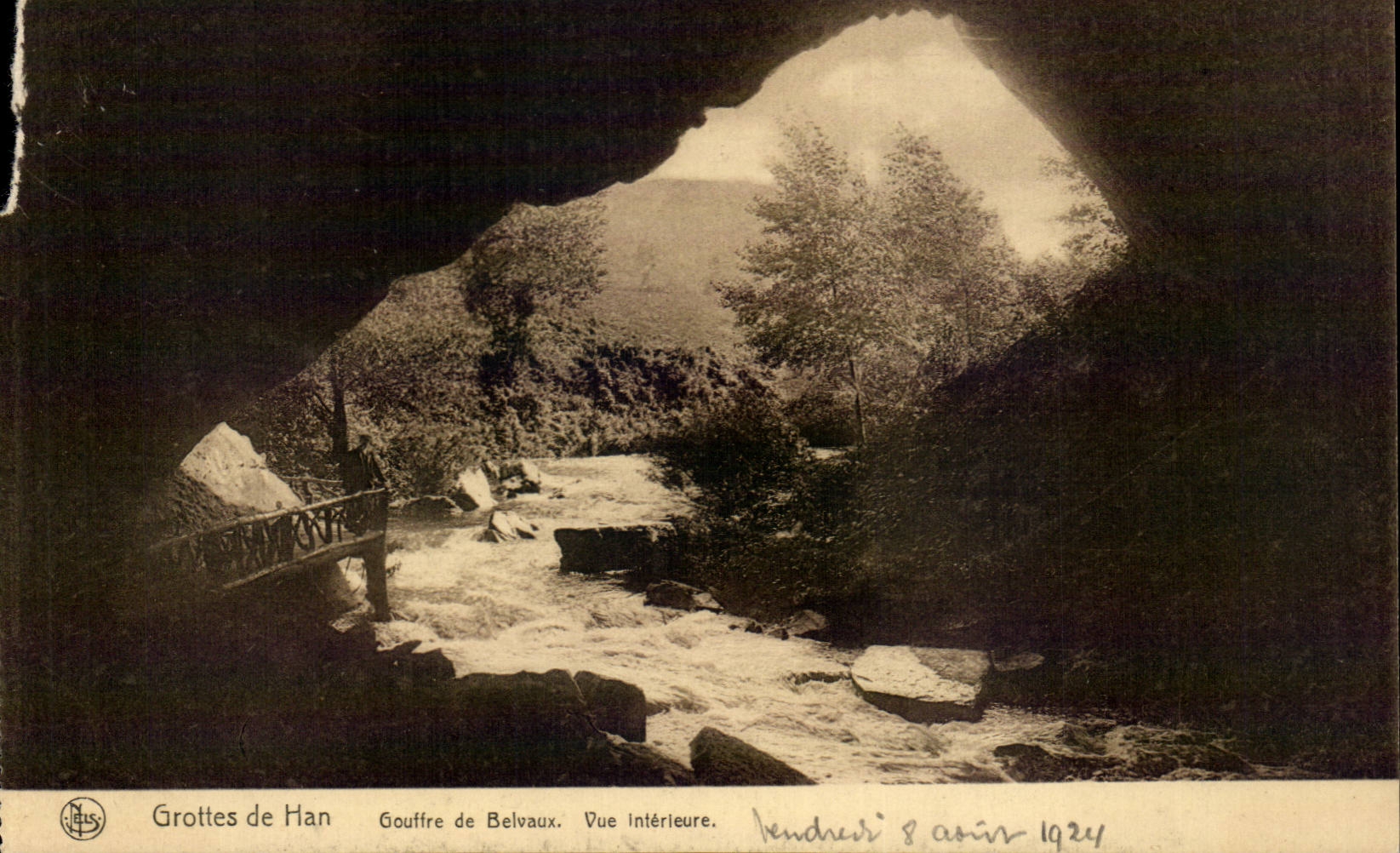 CPA Belgium Caves of Han Pit of Belveaux Seen interior