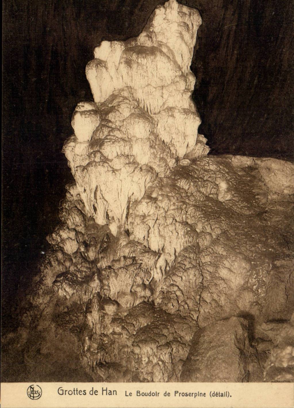 CPA Belgium Caves of Han the boudoir of Proserpine (detail)