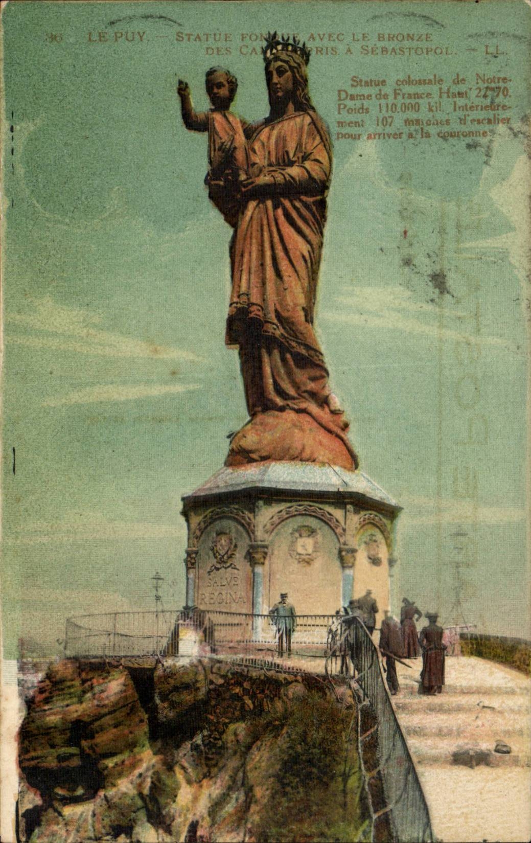 CPA Le Puy Statue fondue avec le bronze des canons pris a Sebastopol