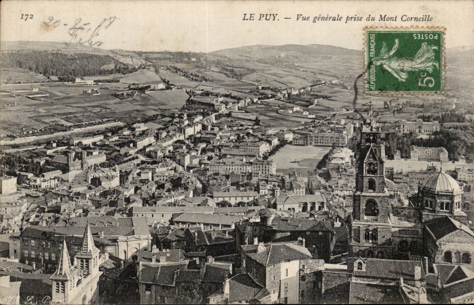 CPA Le Puy Vue generale prise du Mont Corneille
