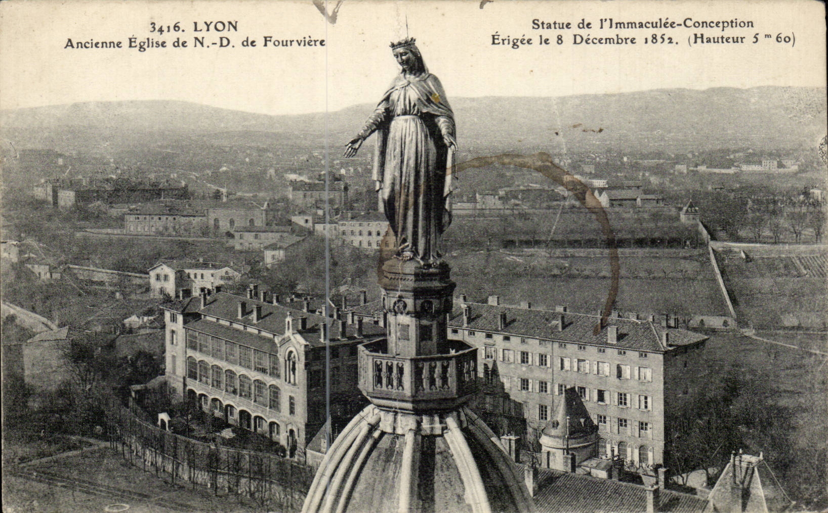 Lyon CPA Old ND church of Fourviere Statue of the Immaculate Conception