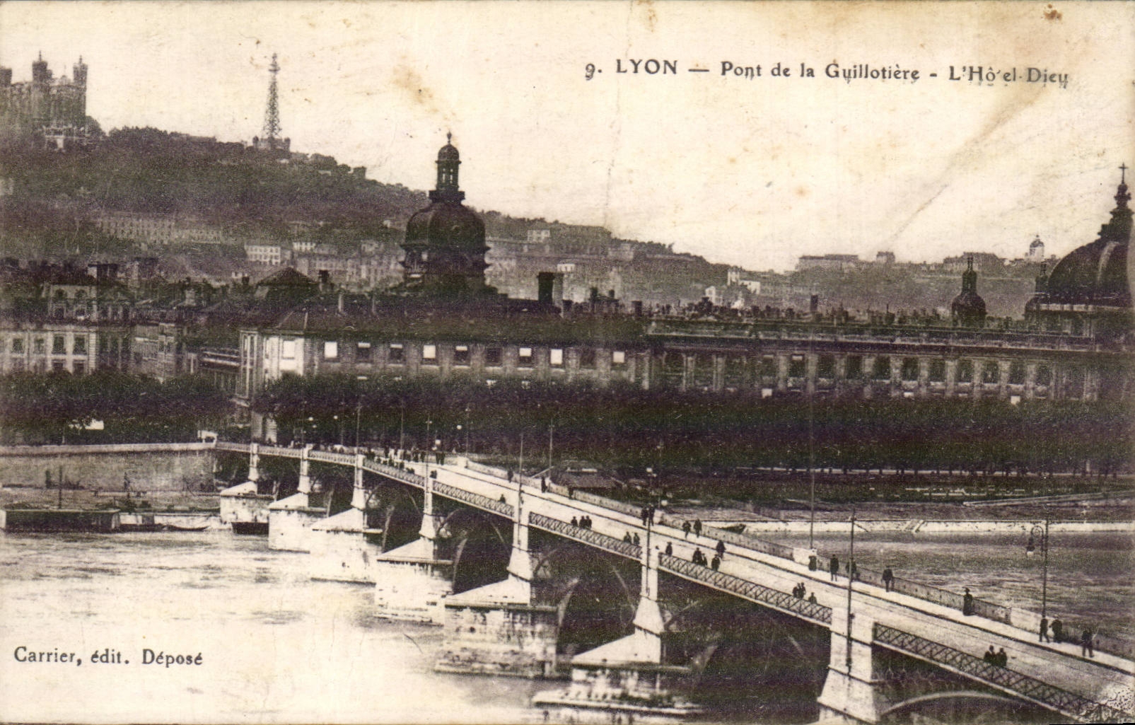 Lyon CPA Bridge of Guillotiere