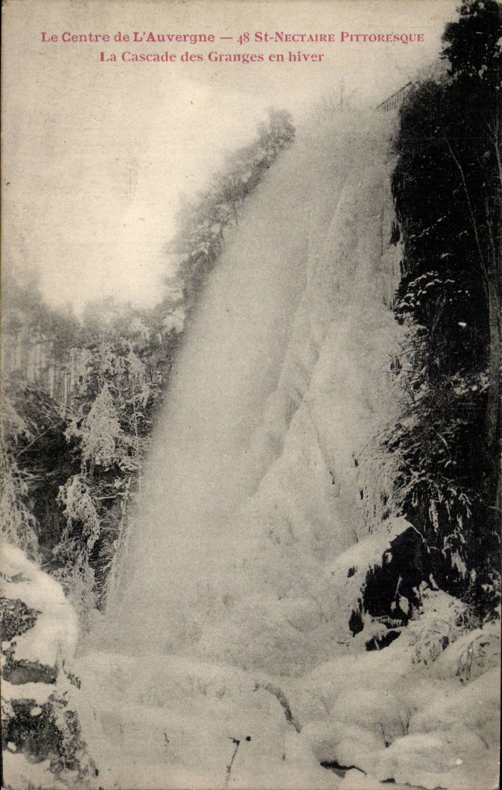 CPA St Nectary the cascade of the barns in winter