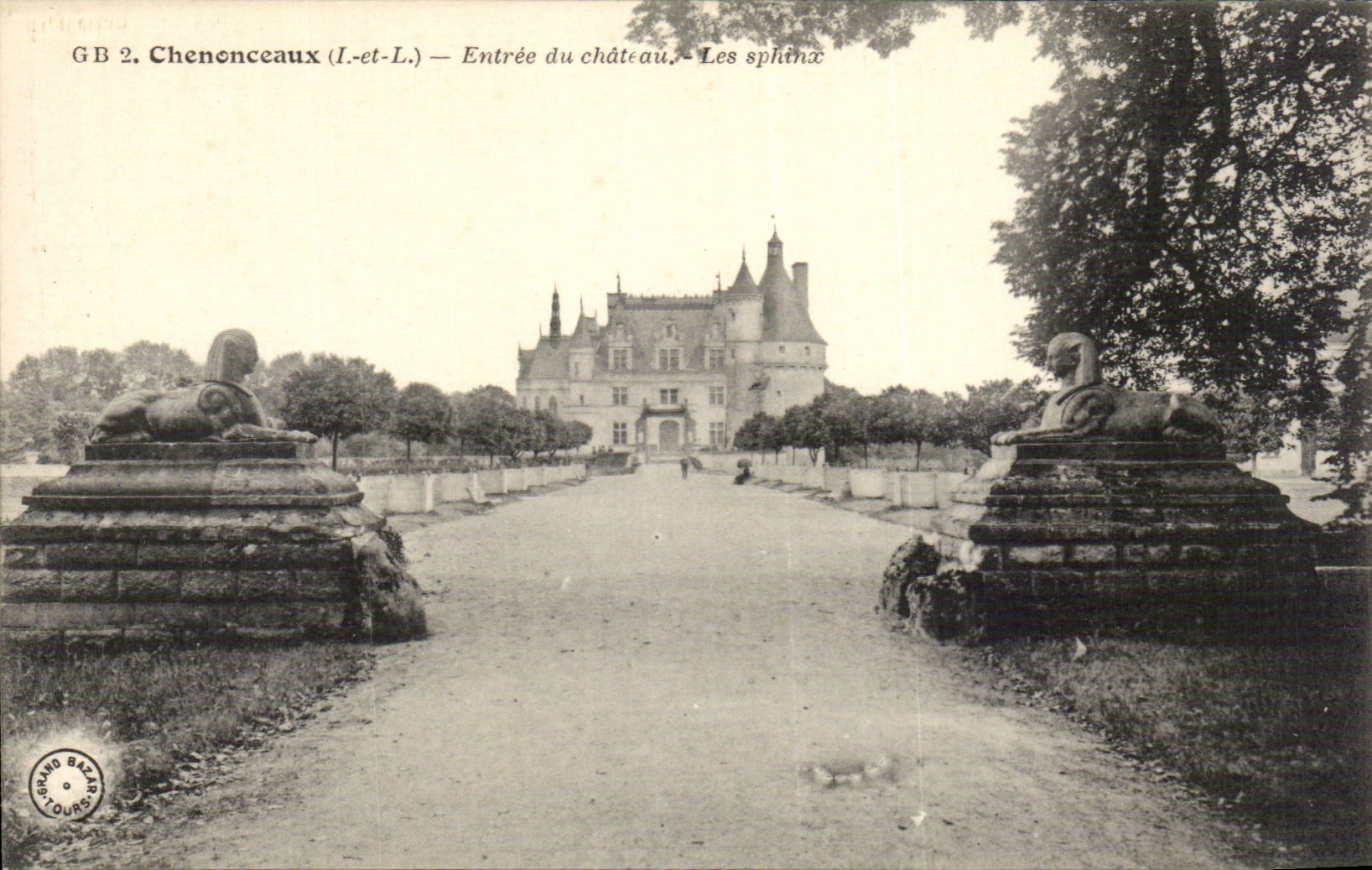 Chenonceaux CPA Le chateau Les sphinx
