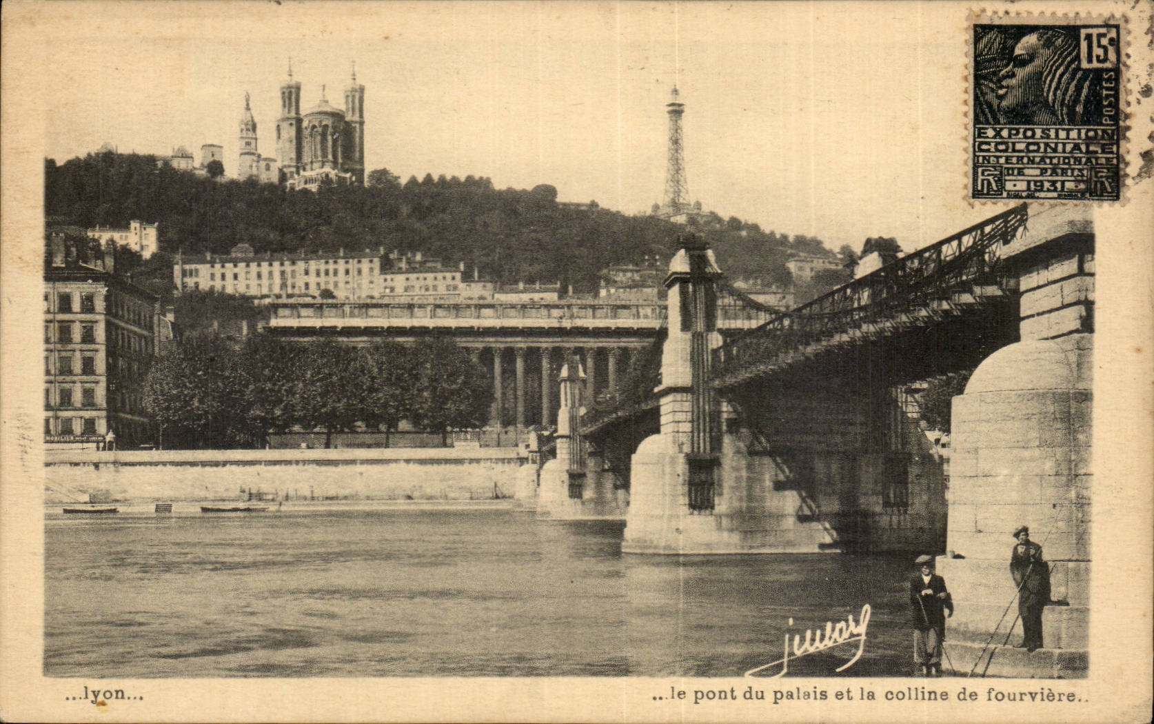 CPA Lyon the bridge of the palate and the hill of Fourviere