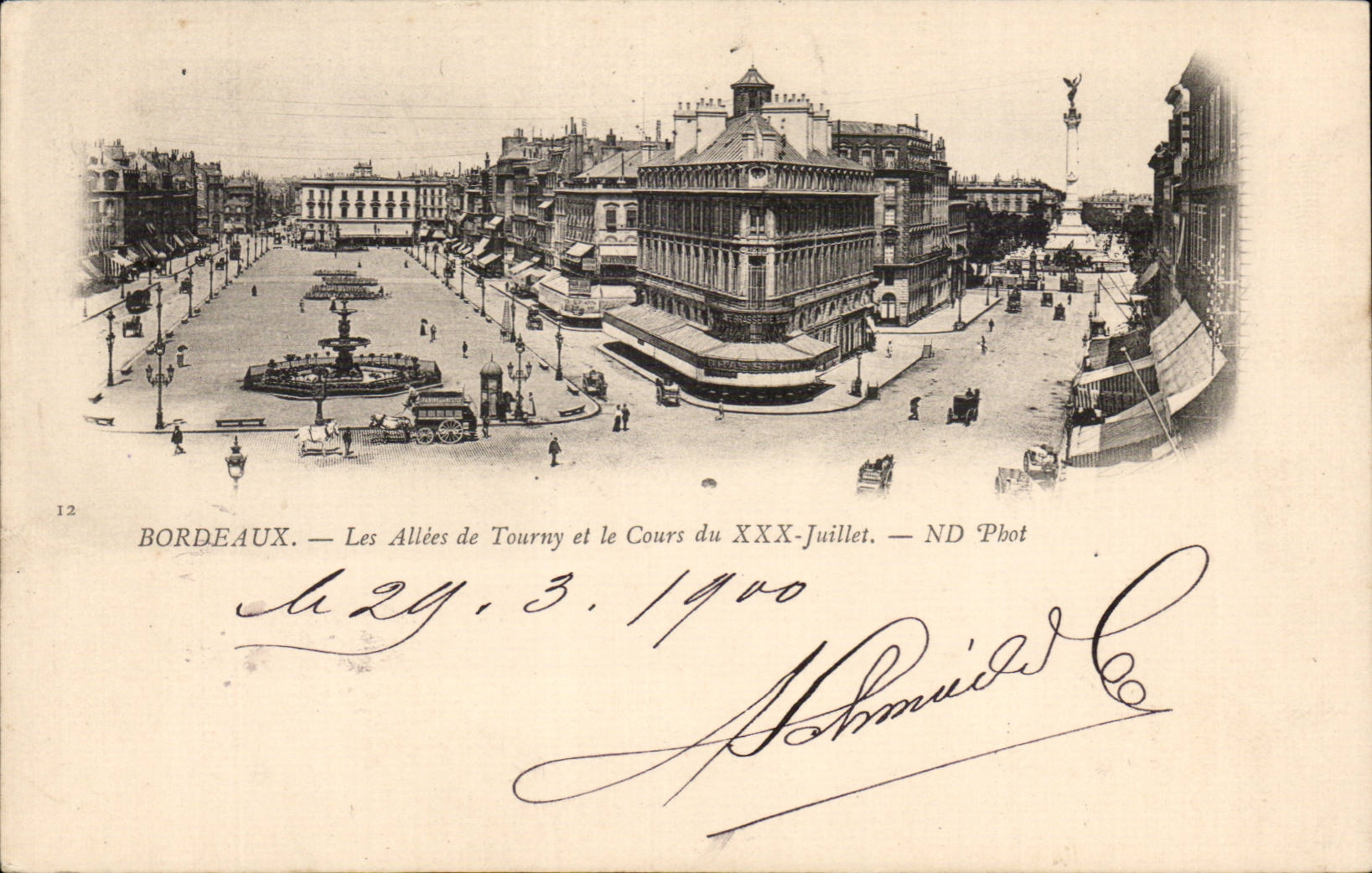 CPA Bordeaux alleys of Tourny and the course of July XXX