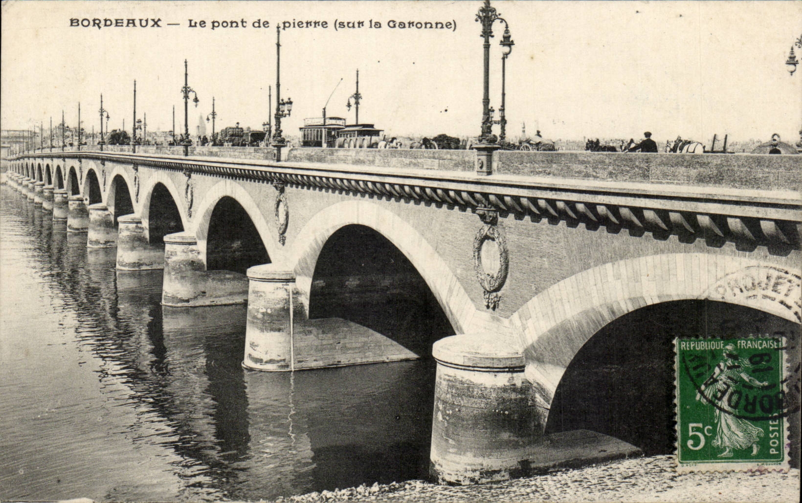 CPA Bordeaux the stone bridge on the Garonne