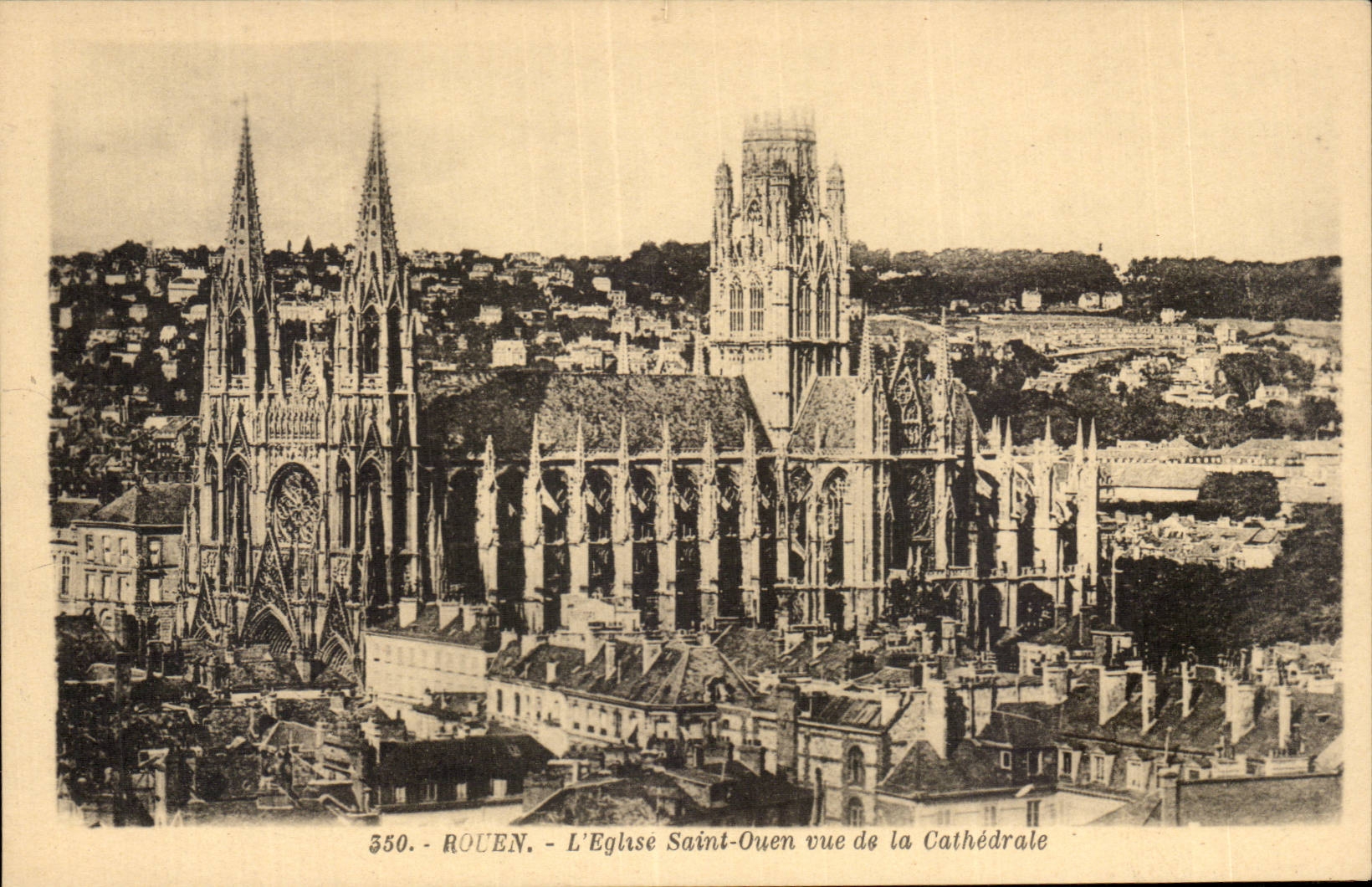 CPA Rouen the church Saint ouen seen cathedral