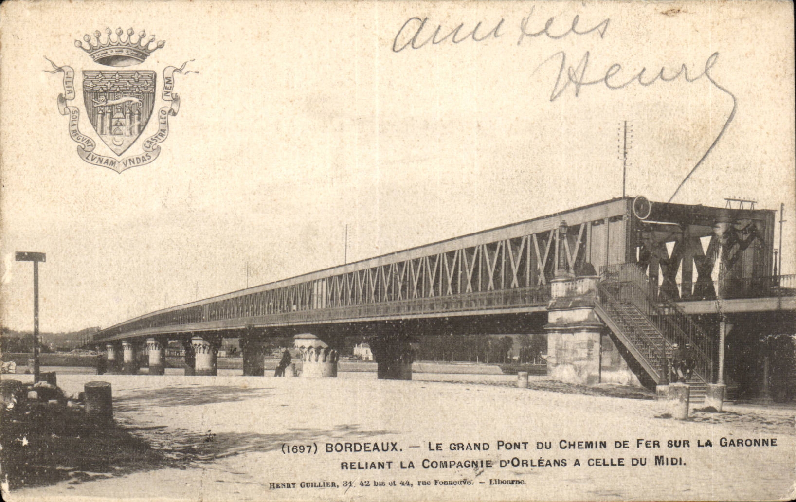 CPA Bordeaux the large bridge of the railroad on the Garonne