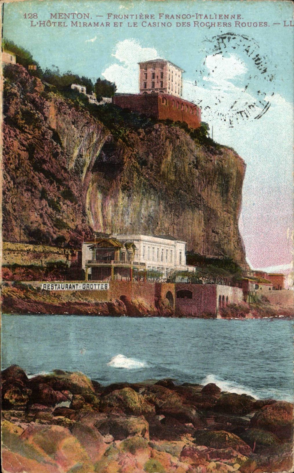 CPA Menton Free Italian Border the Miramar hotel and the casino of the red rocks