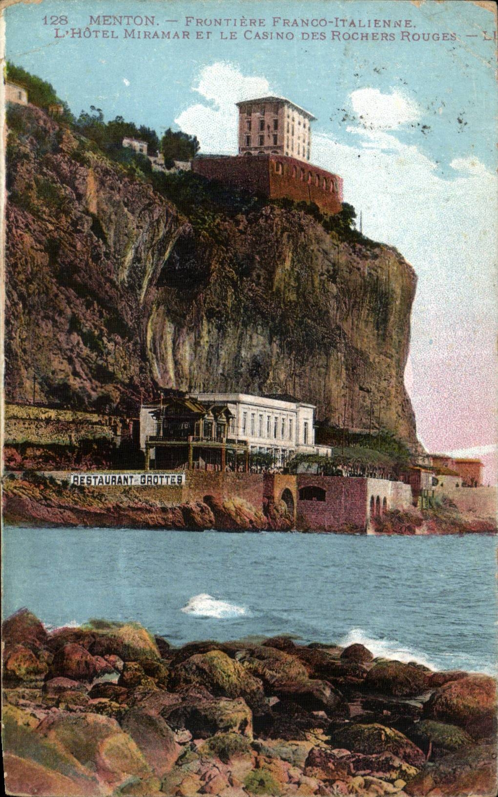 CPA Menton Free Italian Border the Miramar hotel and the casino of the red rocks