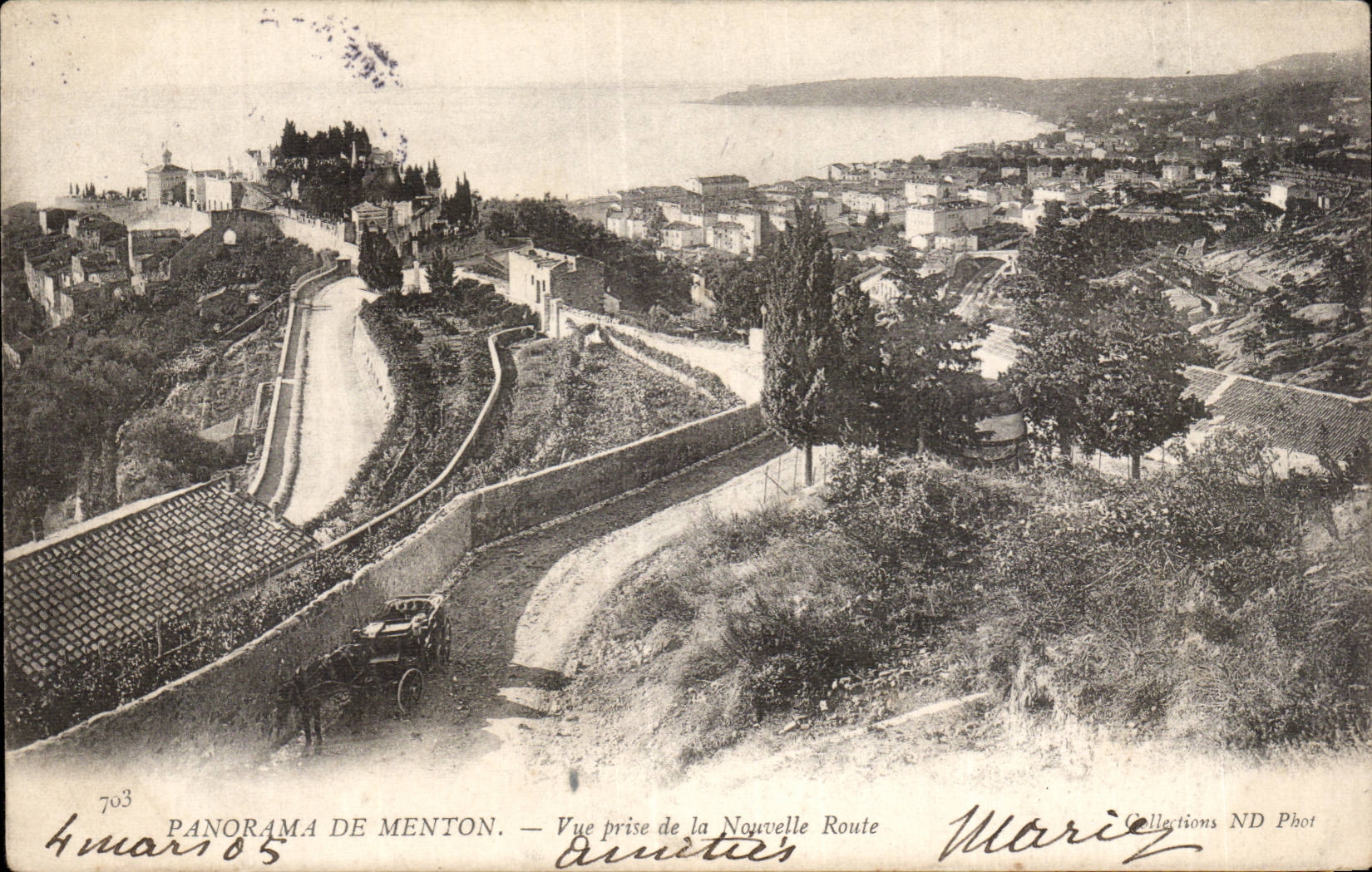 CPA Menton Seen from of the new road