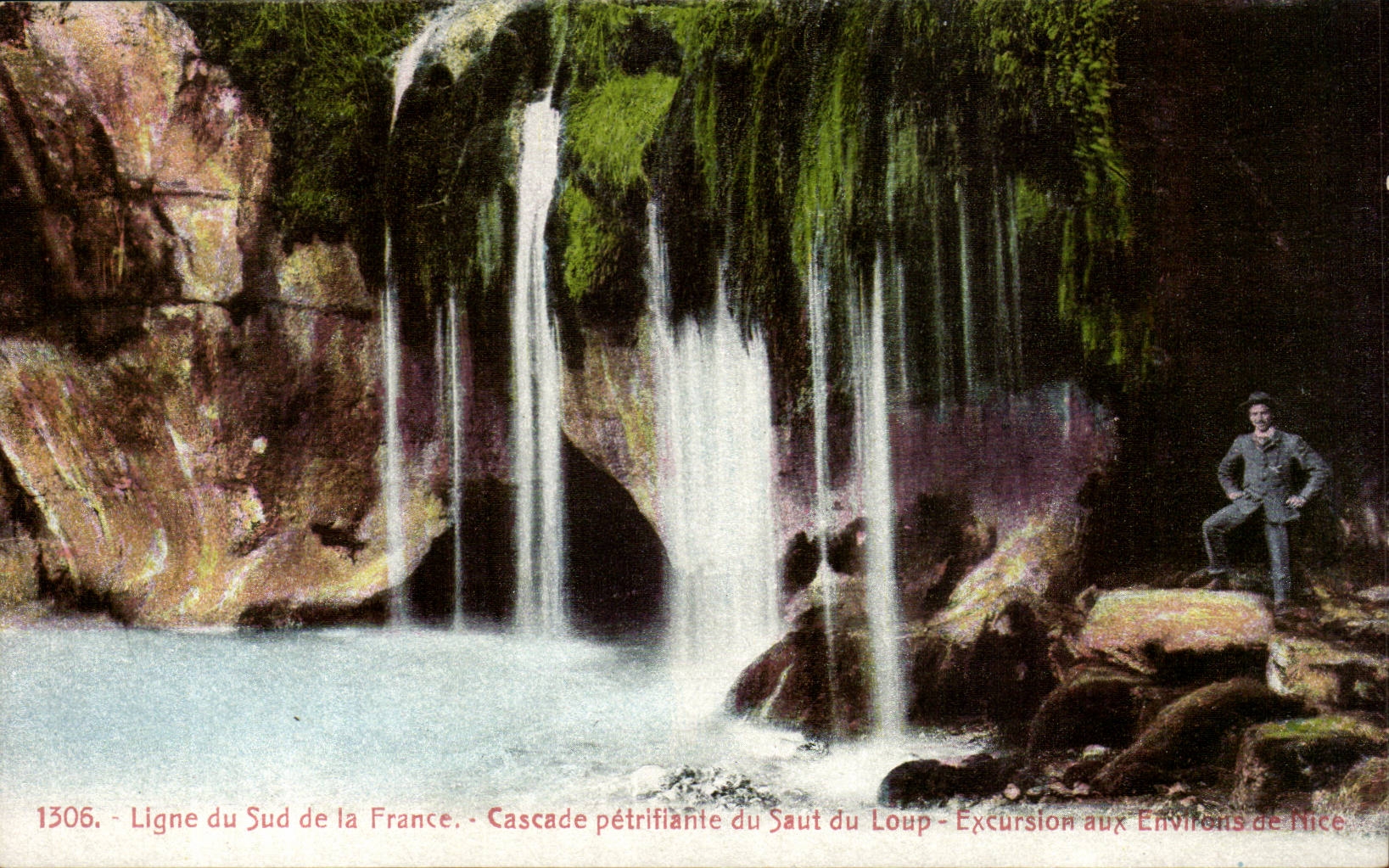 CPA Ligne des Sudfrankreichs kaskadiert das Versteinern des Sprunges des Exkursionswolfs um Nizza