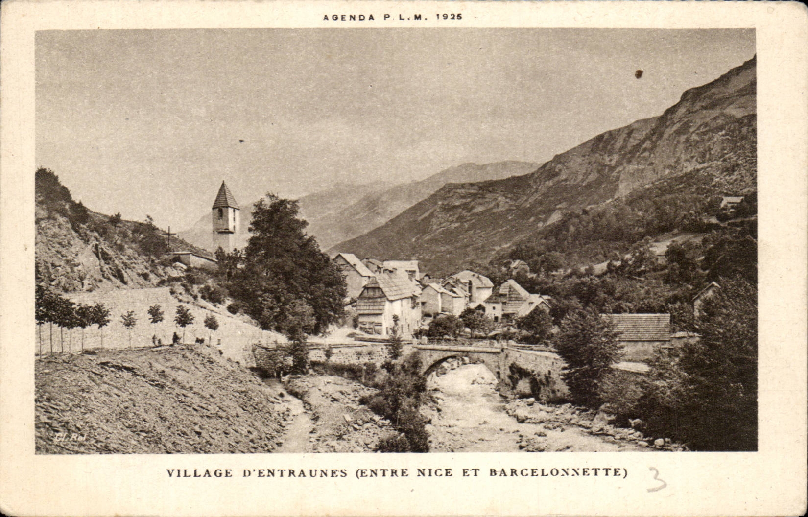 CPA Dorf von Entraunes zwischen Nizza und Barcelonnette