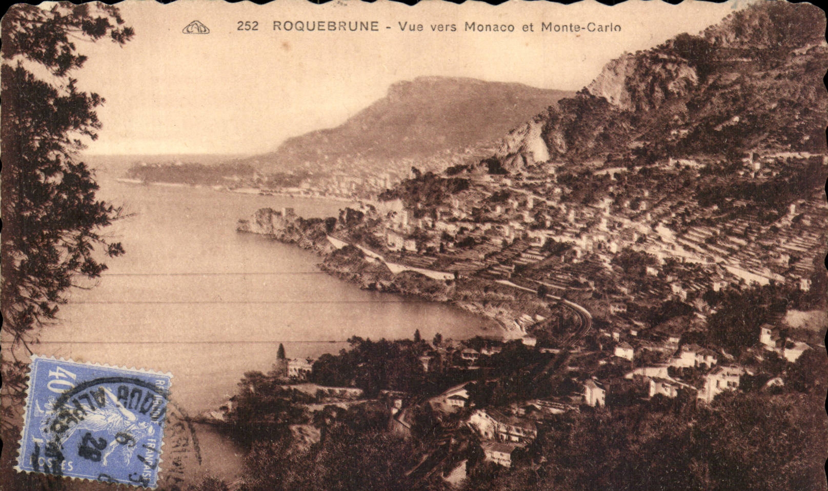 CPA Roquebrune Seen towards Monaco and Monte Carlo