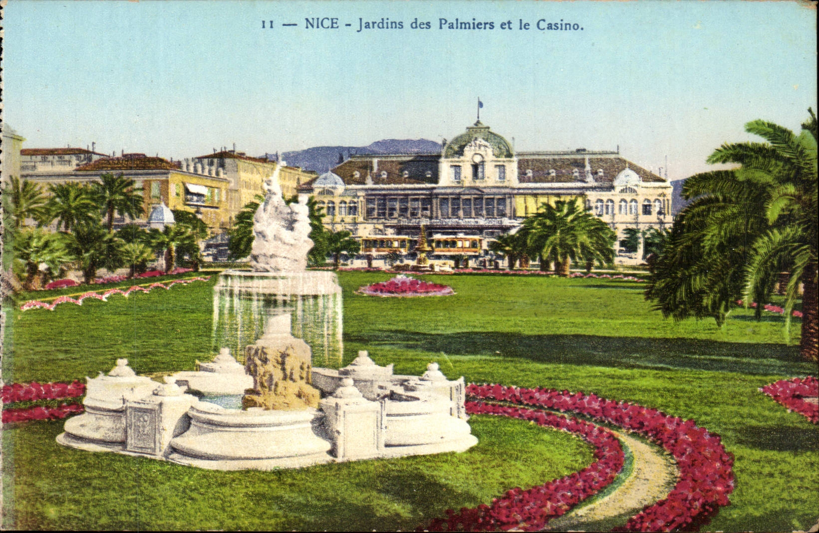 Nice CPA Gardens of the palm trees and the casino