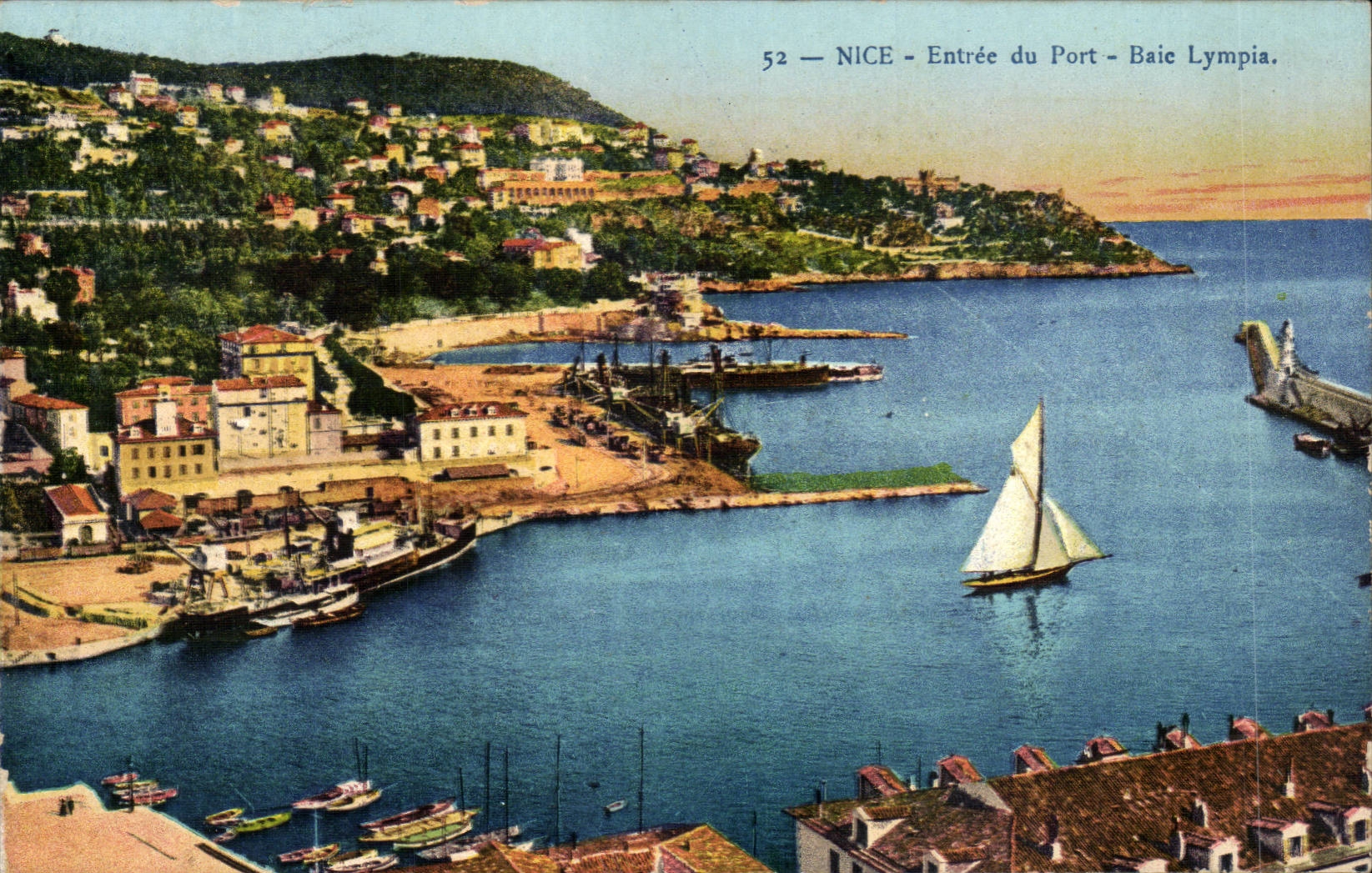 CPA Nice Entrance of the port Lympia Bay