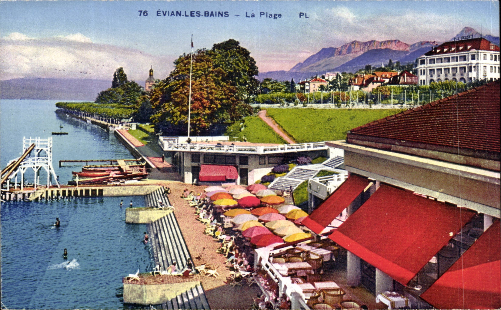 CPA Evian les Bains the beach